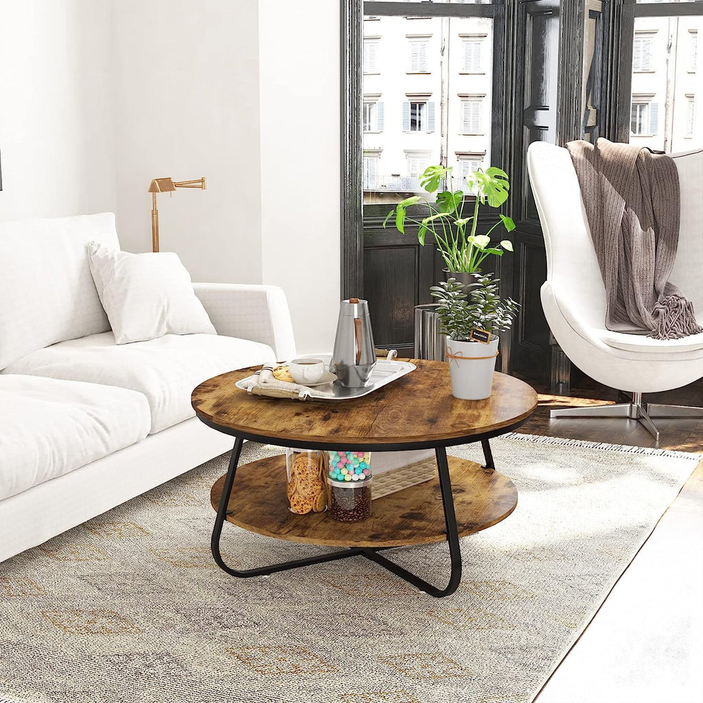 35.8 Inch Wood Coffee Table with Storage E442286