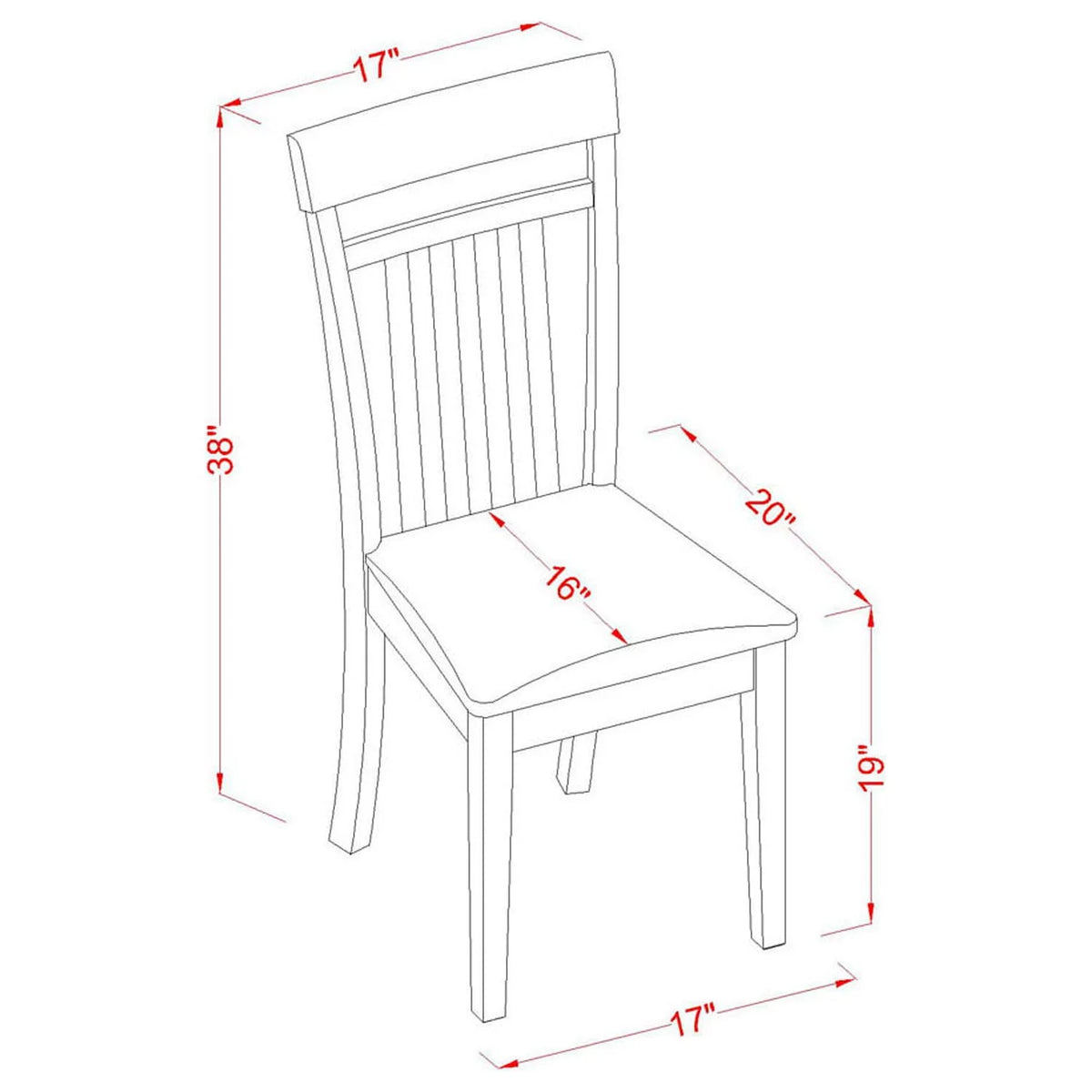 5 Pc Mahogany Rectangular Dinette Set with 4 Dining Chairs R10445