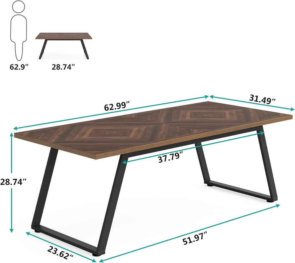 63" Brown Computer Desk with Thickened Frame K416351
