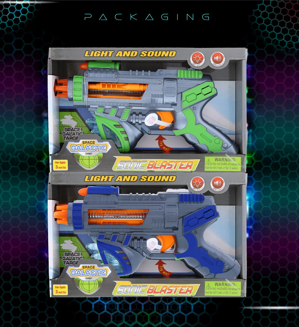 Light Up Toy Gun Set of 2 with Sounds Effects L5592