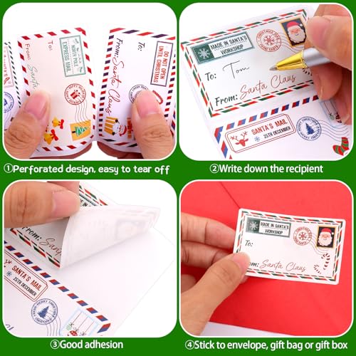Christmas Gift Tags Stickers 200 Pcs Self Adhesive Labels M826
