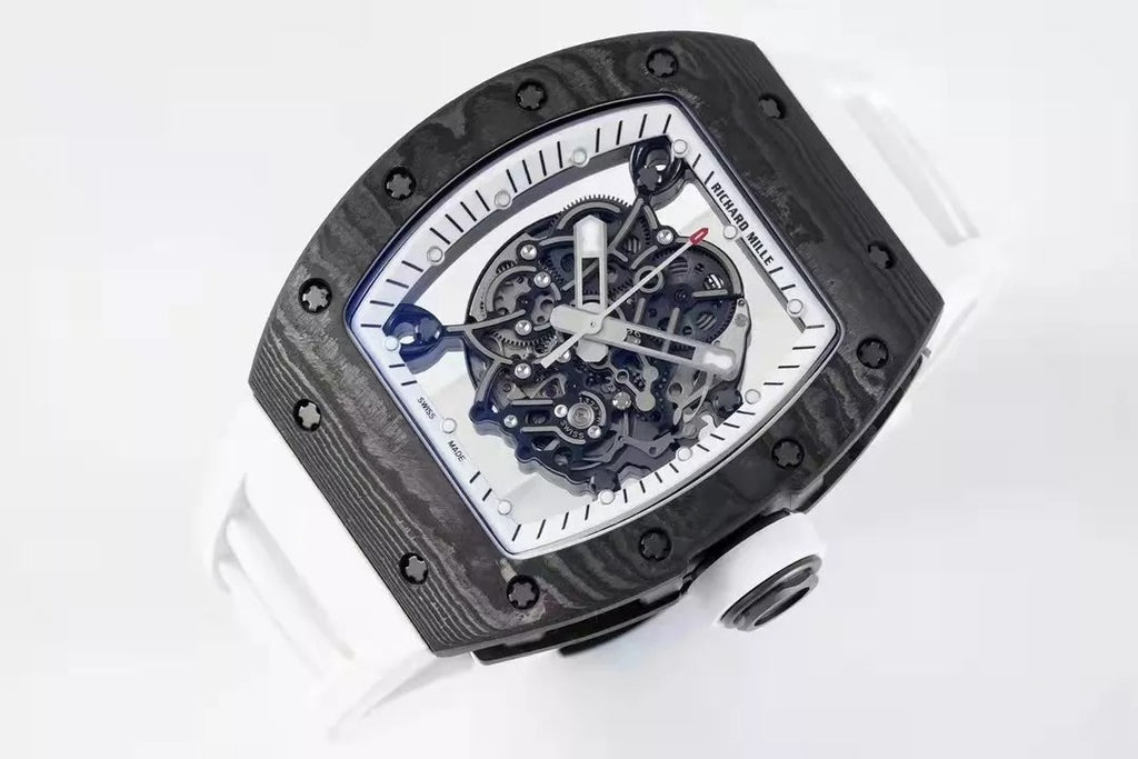 White Dial Black Bezel Skeleton Watch N456411