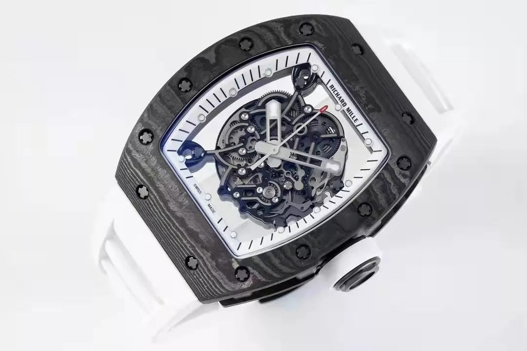 White Dial Black Bezel Skeleton Watch N456411