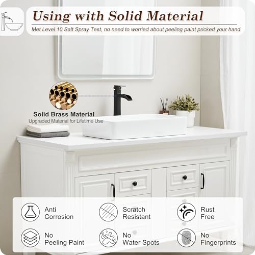 Black 12 Inch Waterfall Tall Single Handle Brass Vessel Sink Faucet E854579