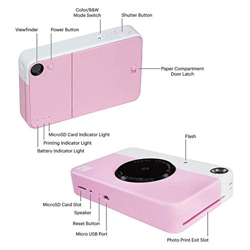Full-Color Instant Print Digital Camera 5MP with Zink 2x3" Photo Paper L39949