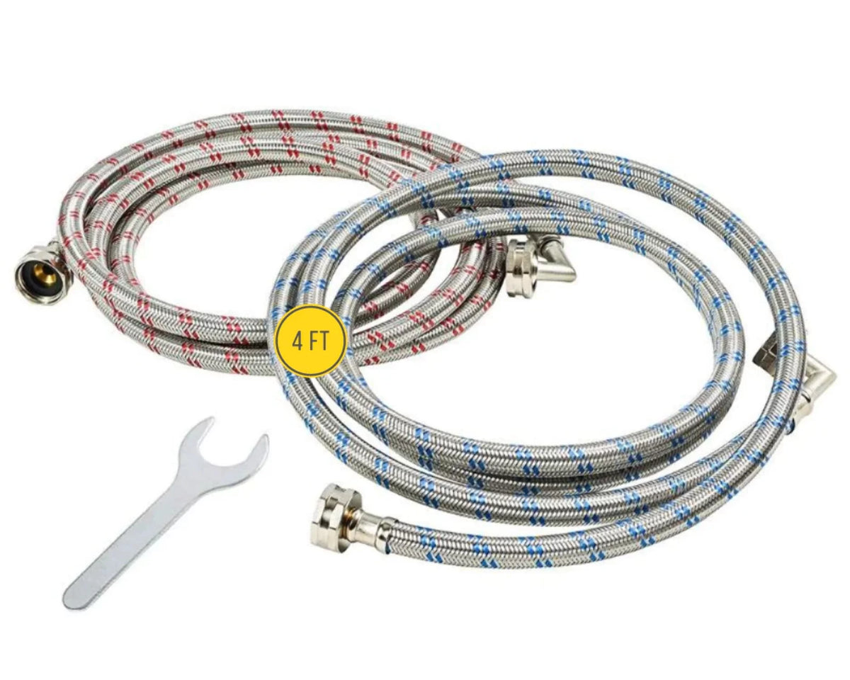 Washing Machine Hoses 4FT 2 Pack Braided Stainless Steel K6724