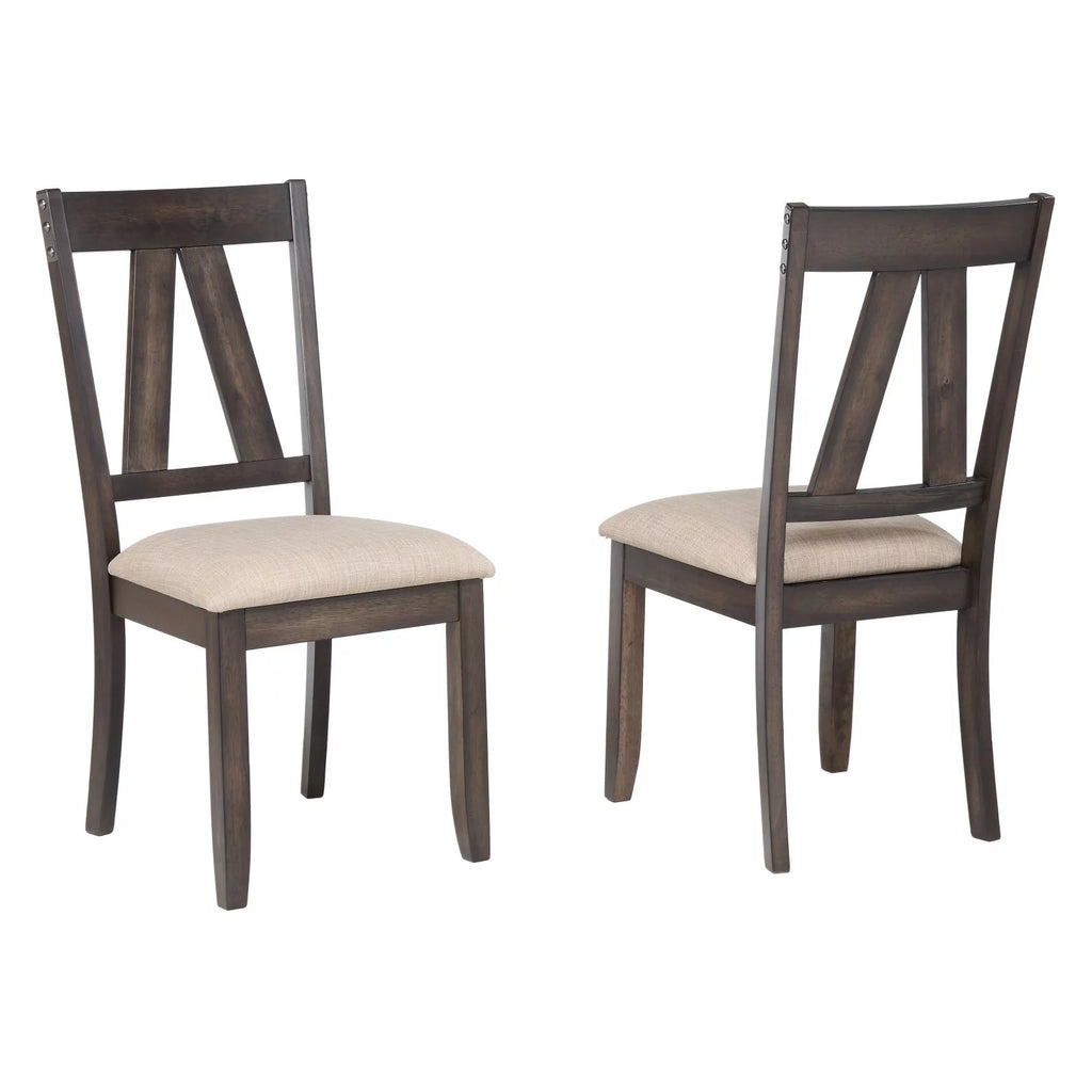 Brown Wood Dining Side Chairs Set of 2 N4468