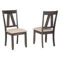 Brown Wood Dining Side Chairs Set of 2 N4468