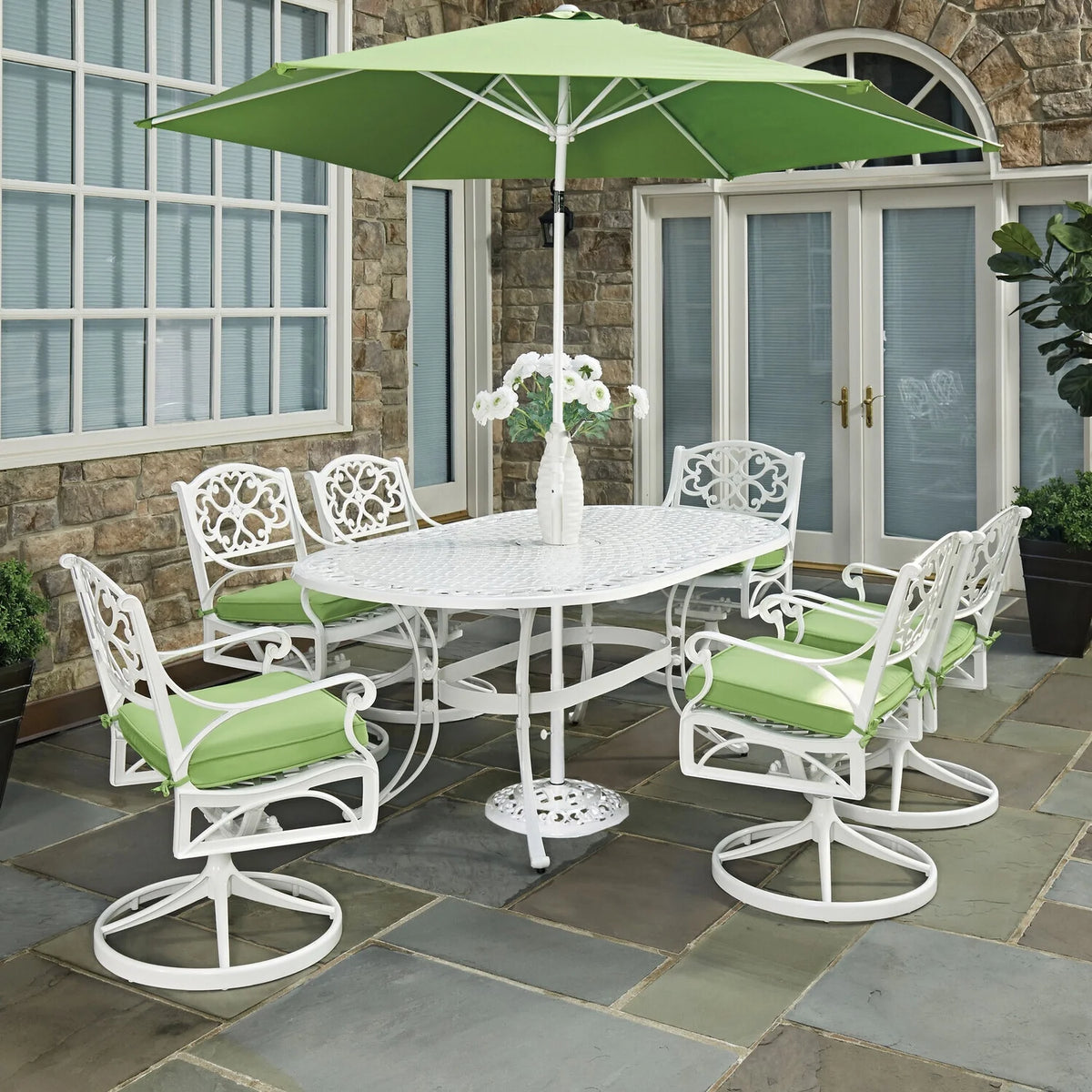 White Aluminum Outdoor Swivel Chair E6568