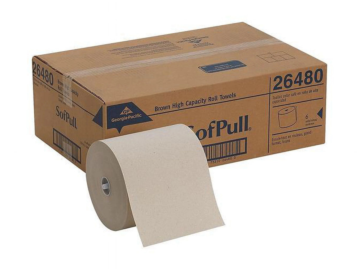 Brown Nonperforated Hardwound Roll Paper Towel 6 Rolls I523017