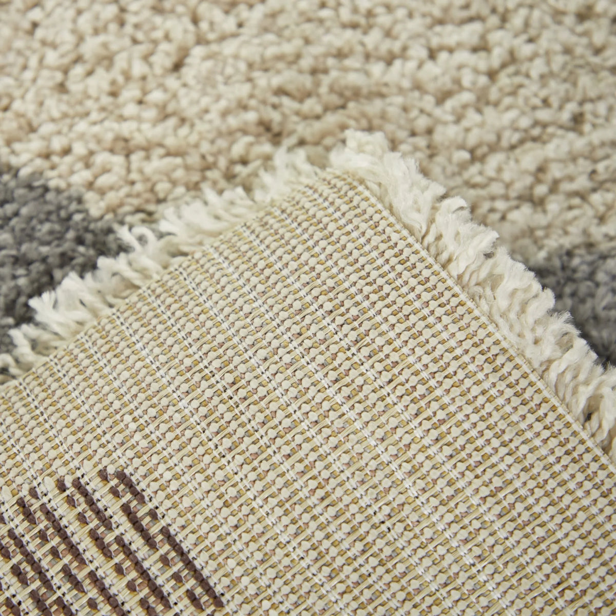 Ivory Yellow Cream Green Kids Shag Area Rug O829