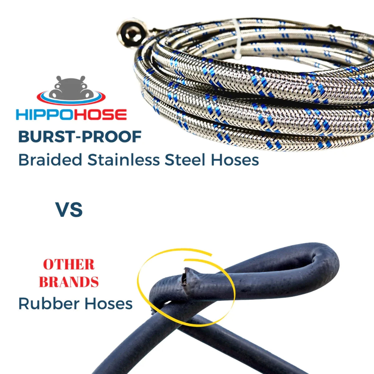 Washing Machine Hoses 4FT 2 Pack Braided Stainless Steel K6724