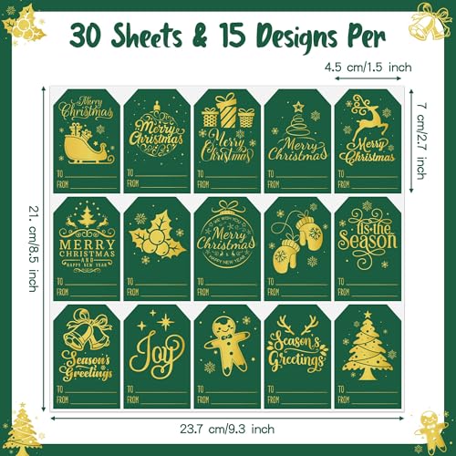 450Pcs Adhesive Foil Snowflake Christmas Name Labels S5575