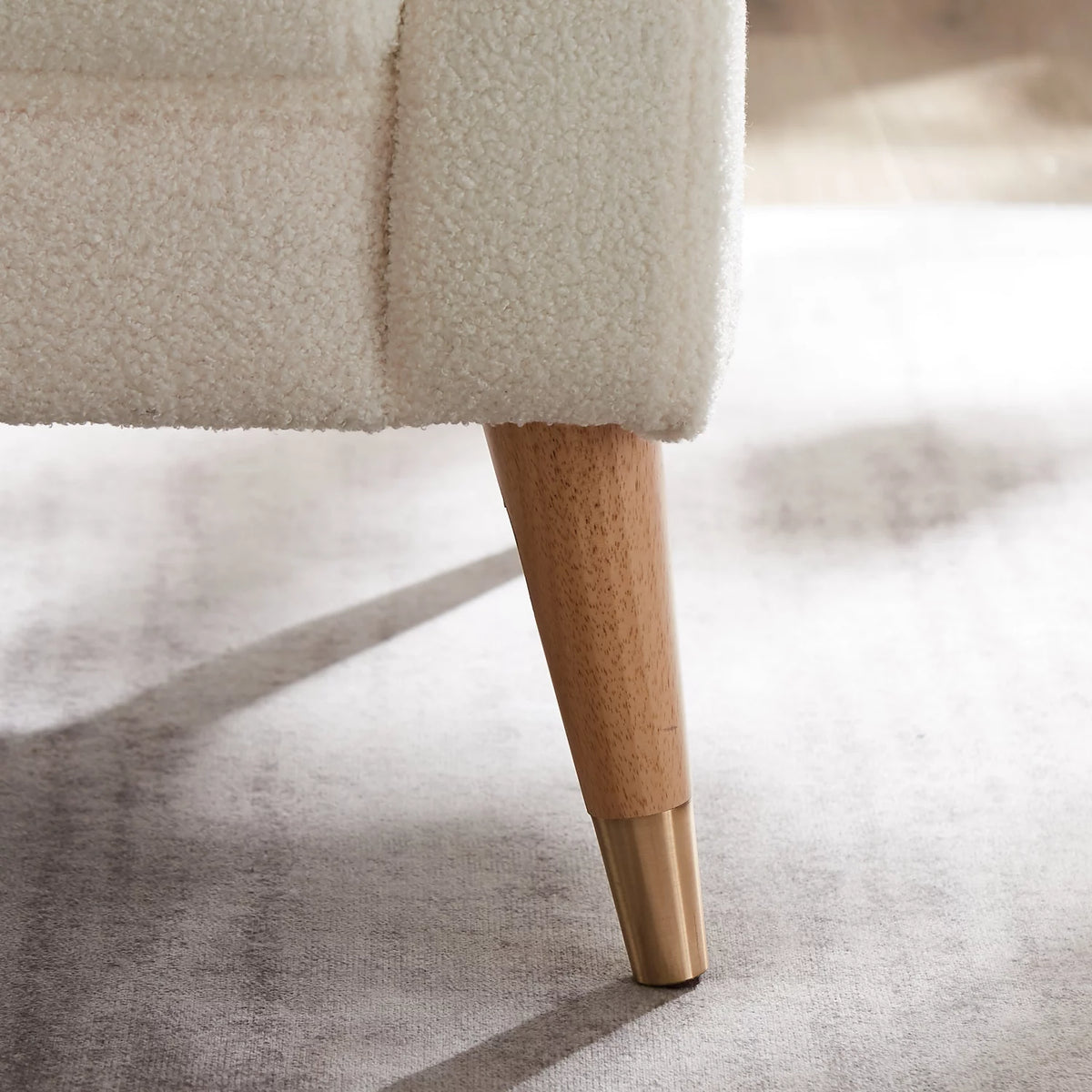 White Upholstered Accent Chair with Metal Legs B8585