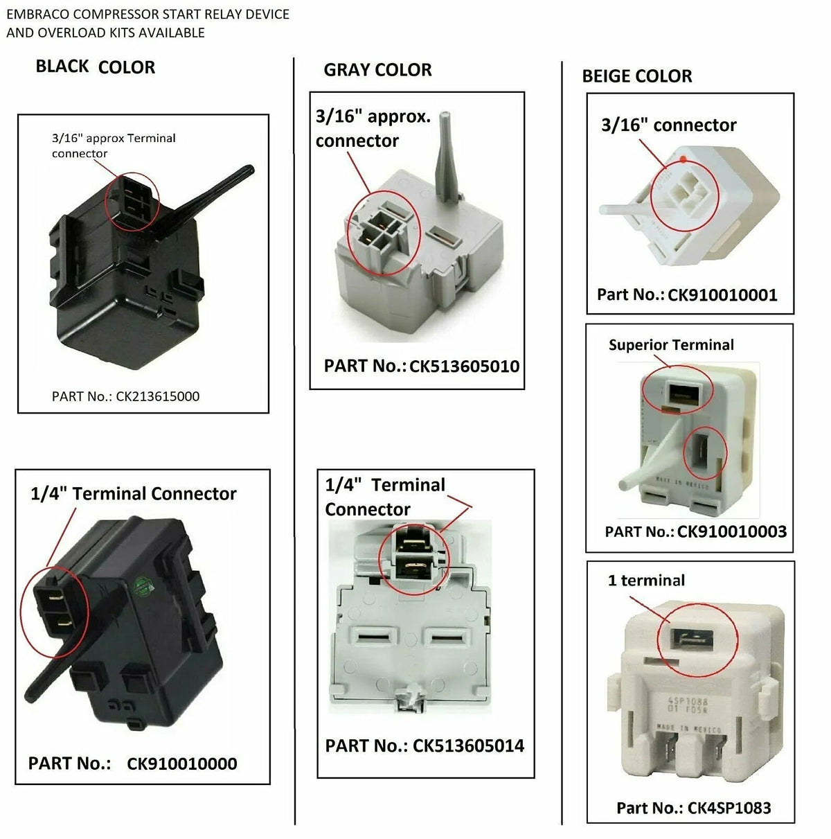 Compressor Start Relay 1/4 Terminal P717