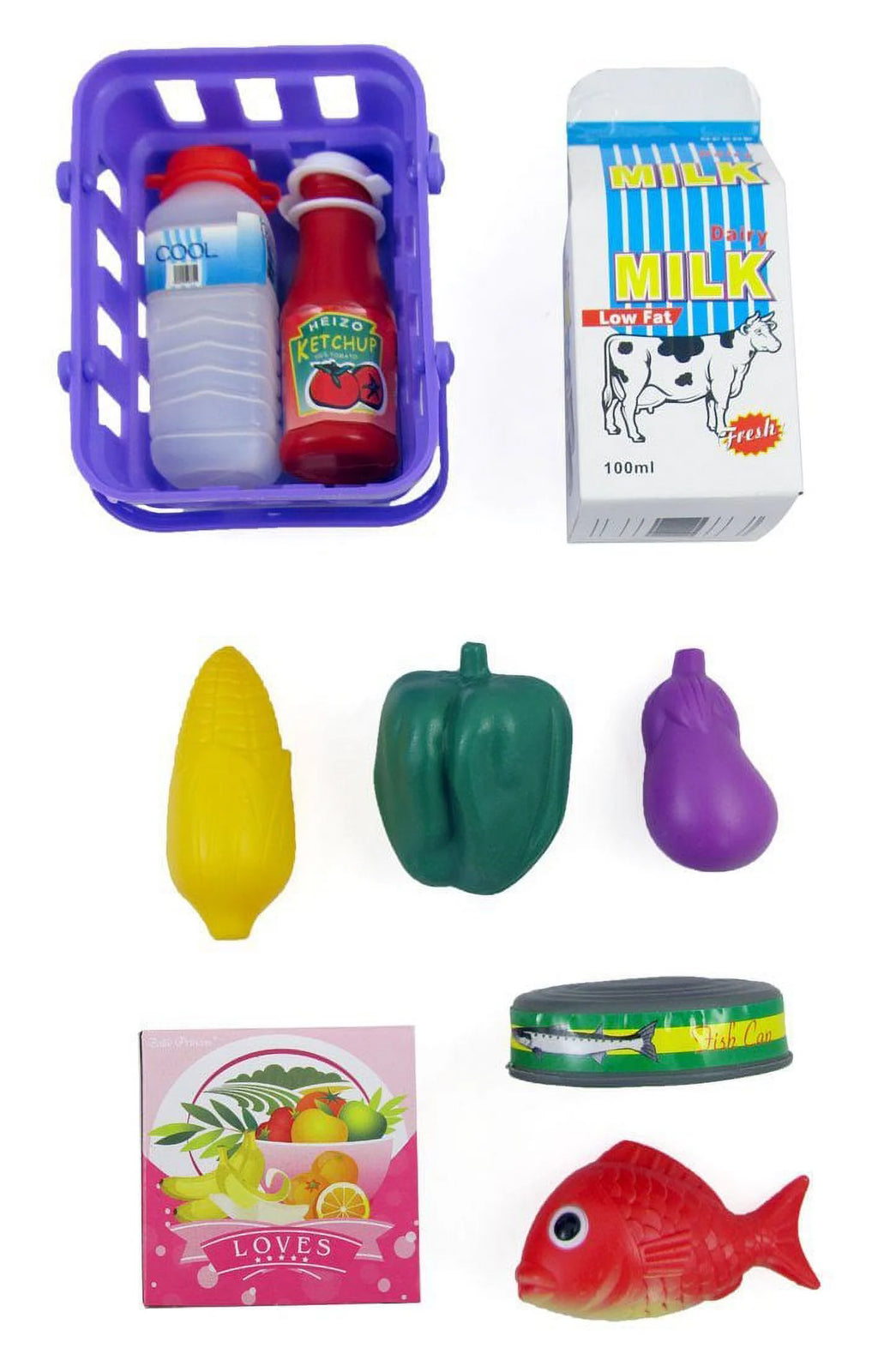Cash Register with Checkout Scanner, Weight Scale, Microphone, Calculator, Play Money and Food Shopping Playset V531950