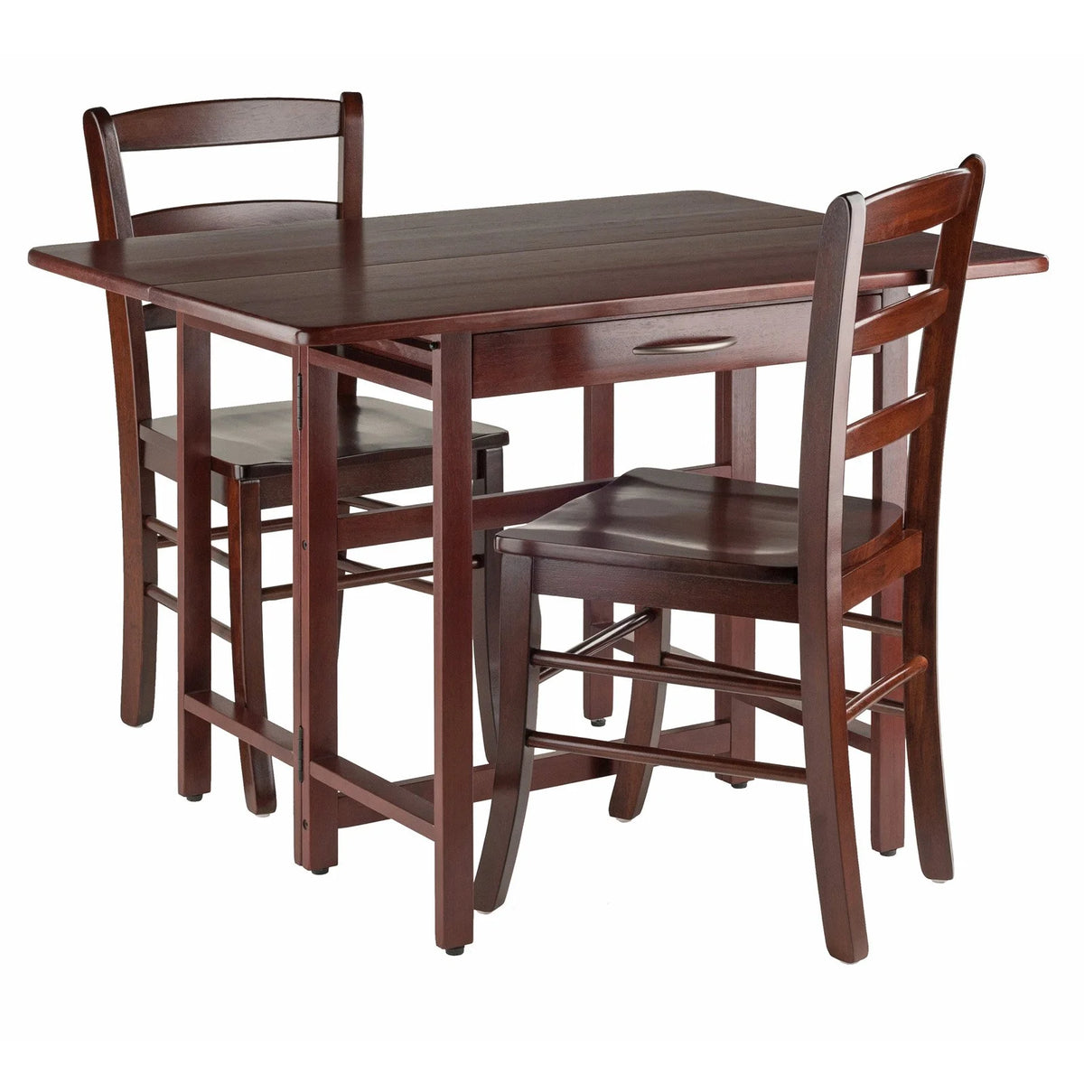 3-Pc Drop Leaf Dining Table with 2 Ladder Back Chairs U792268