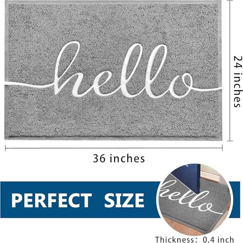 Black 36"x24" Non Slip Doormat I665
