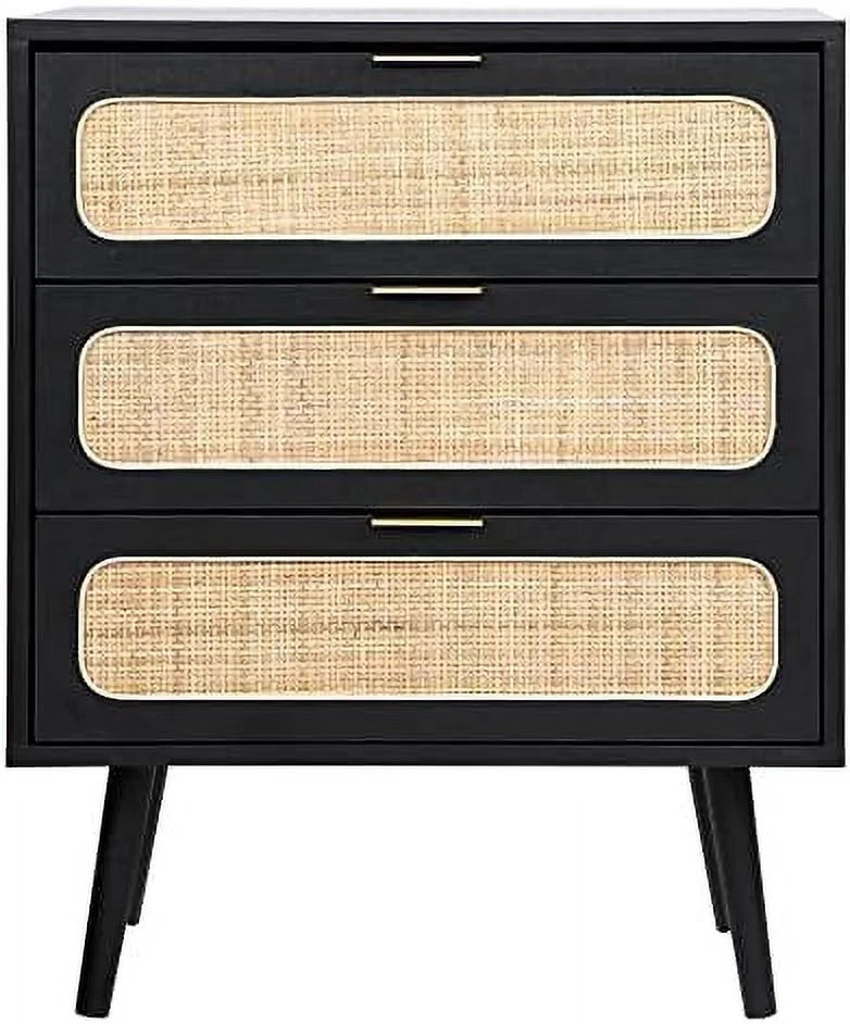 2 Sets of Rattan 3 Drawer Wood Dresser N36003