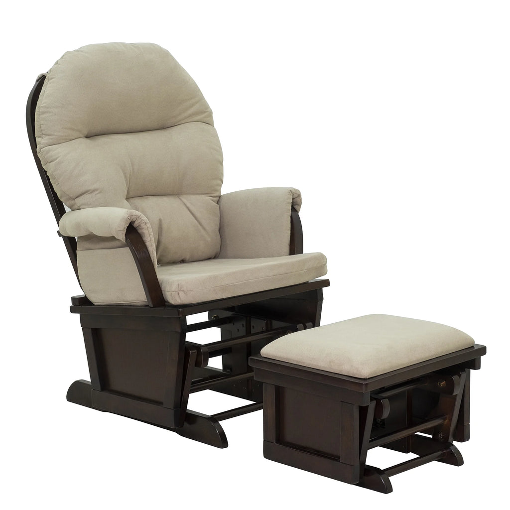 Cream White Rocking Chair with Ottoman N964