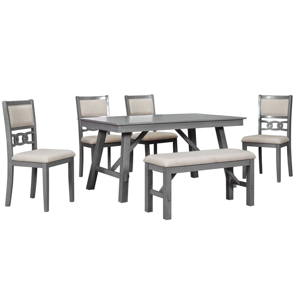 Brown 5 Piece Round Extendable Wood Dining Table Set with 4 Upholstered Chairs L4097