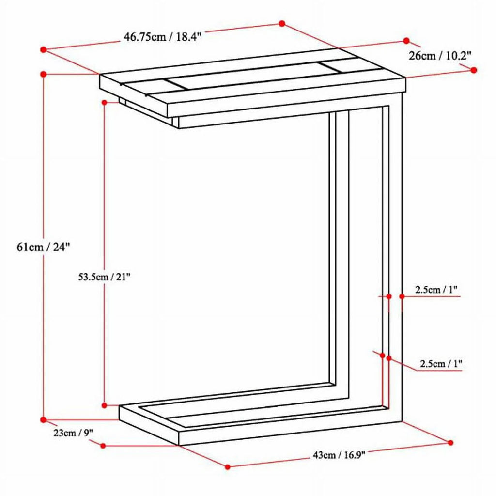 Solid Wood C-Shape End Table Set P813239