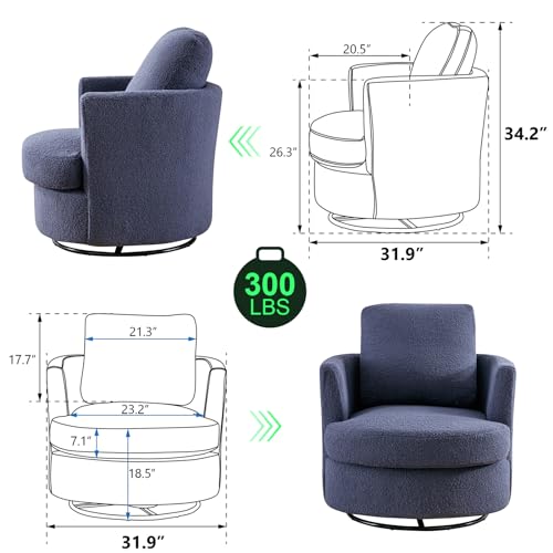 Beige Swivel Barrel Chair Set of 2 C385