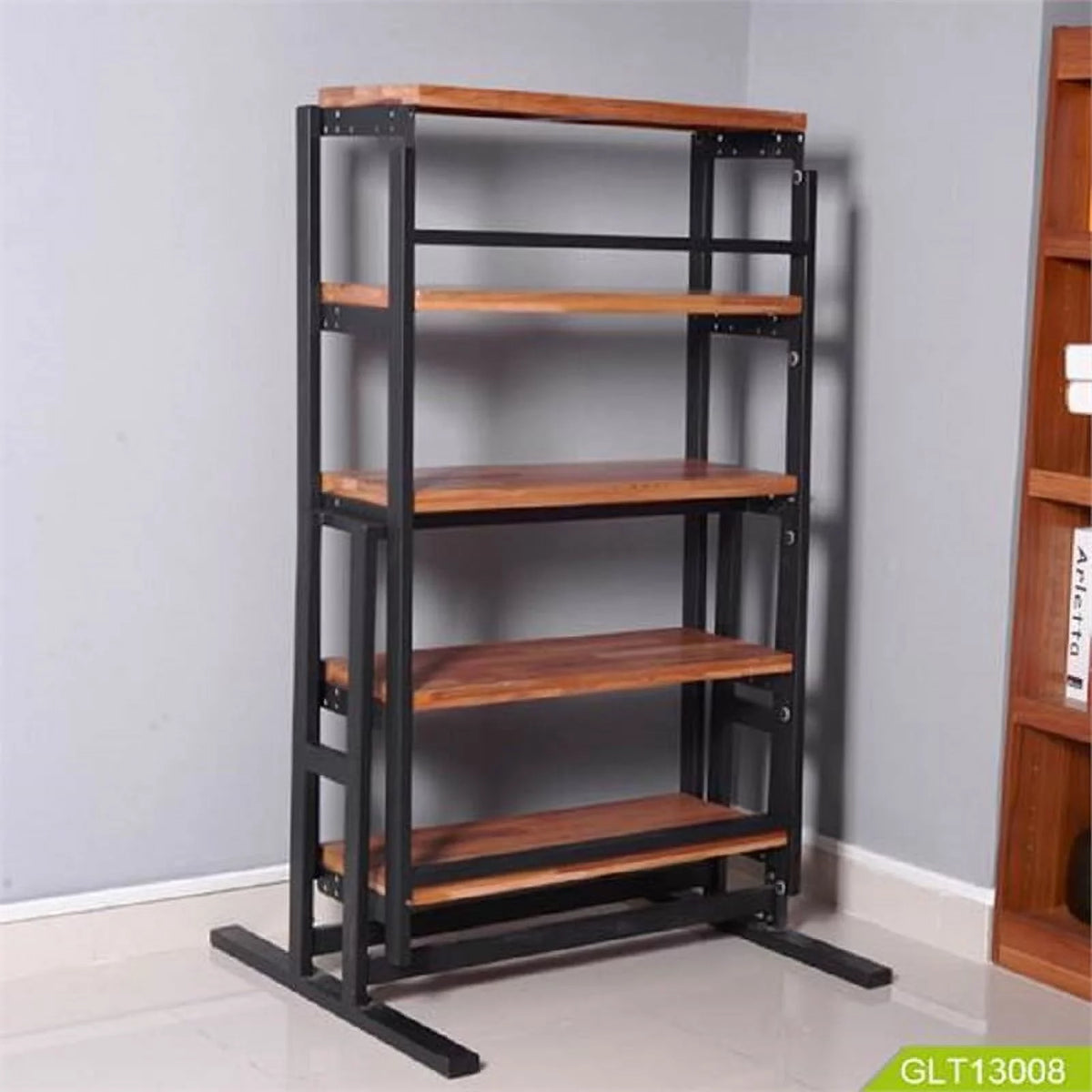 Extendable Solid Wood Dining Table and Book Shelf S33422