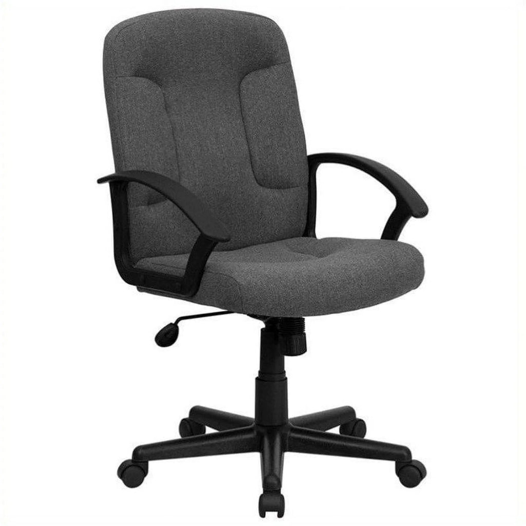 Gray Mid Back Office Chair with Nylon Arms D2066