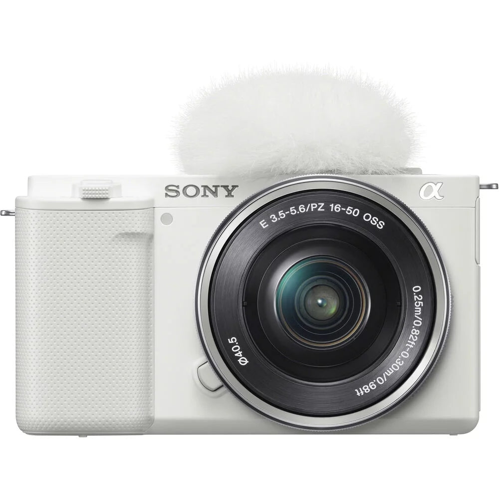 White Mirrorless Camera with 16-50mm Lens I7292