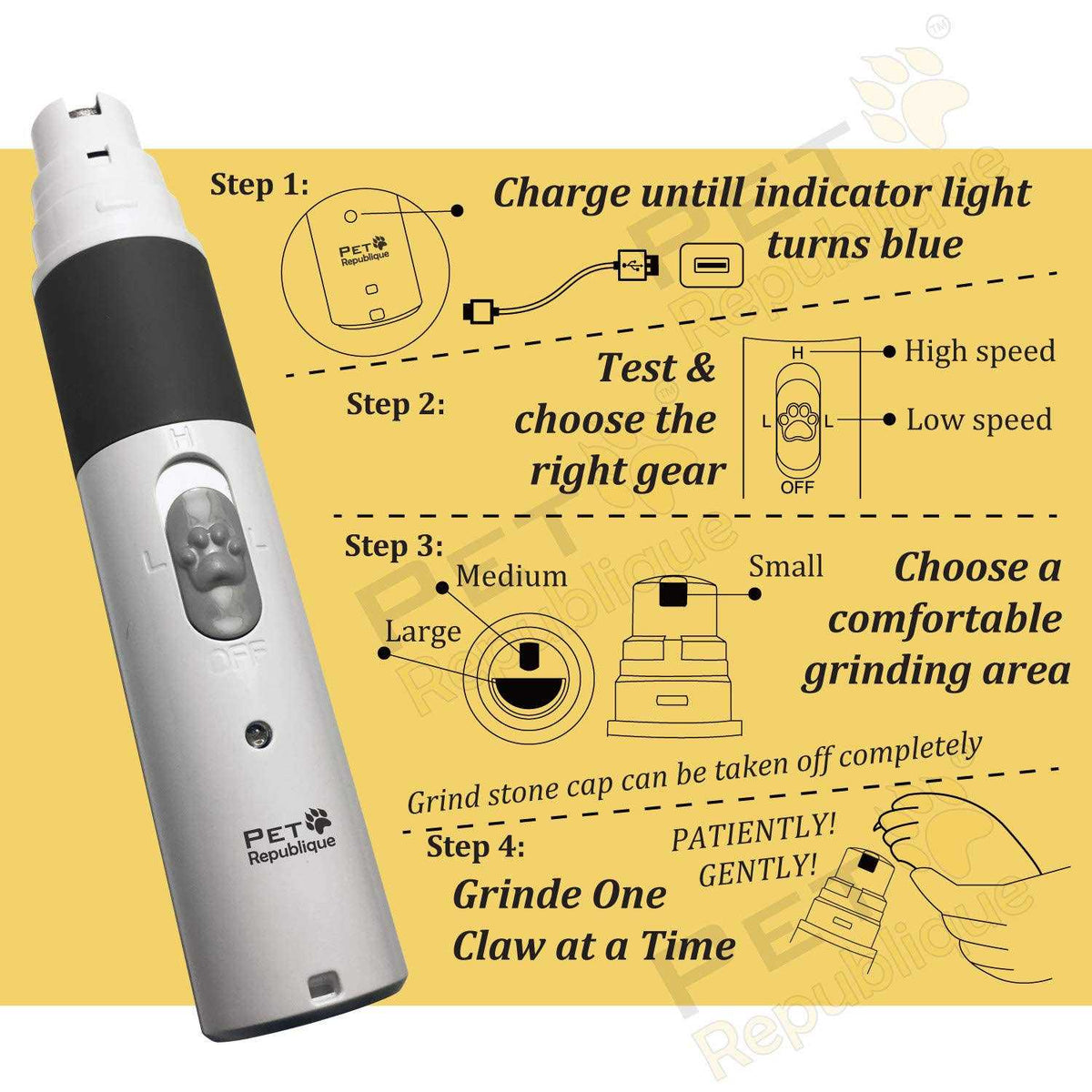 Cordless Dog & Cat Nail Grinder & Nail Clippers C7875