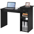 Black Computer Desk with Drawer & Shelves Y99032