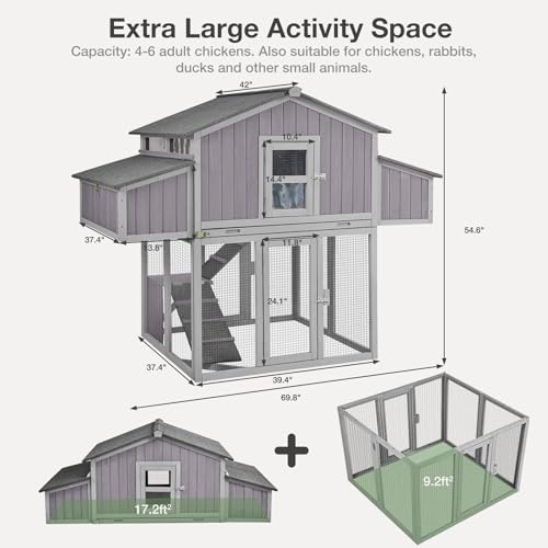 Large Folding Chicken Coop with Nesting Box and Tray V2275