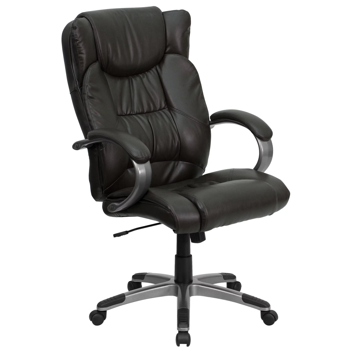 High Back Espresso Brown Executive Swivel Office Chair with Loop Arms L420986