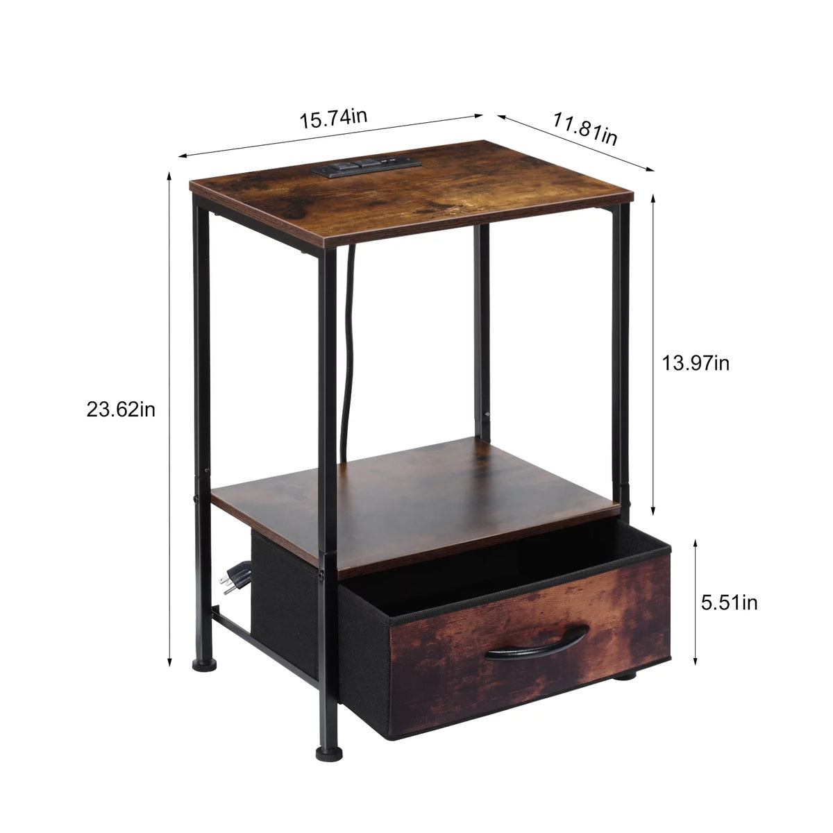 End Table with Charging Station M345