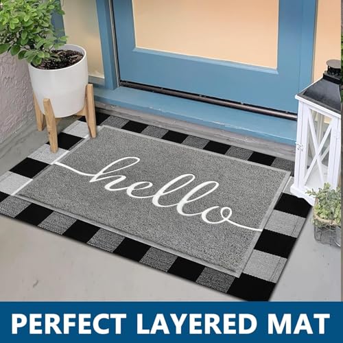 Black 36"x24" Non Slip Doormat I665