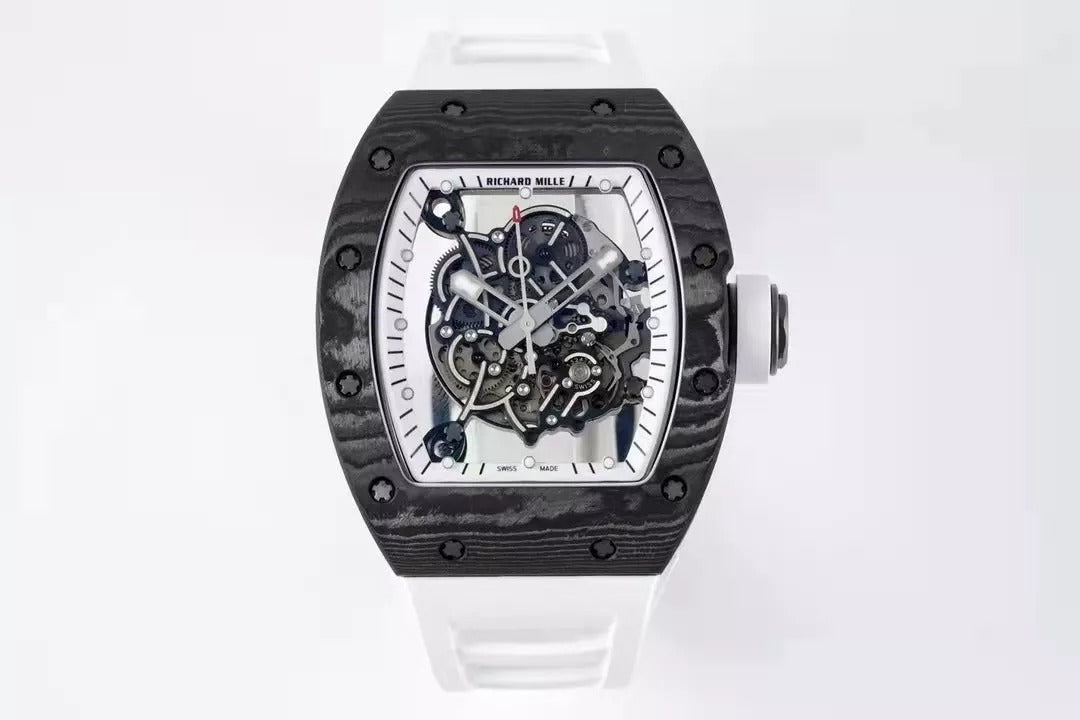 White Dial Black Bezel Skeleton Watch N456411