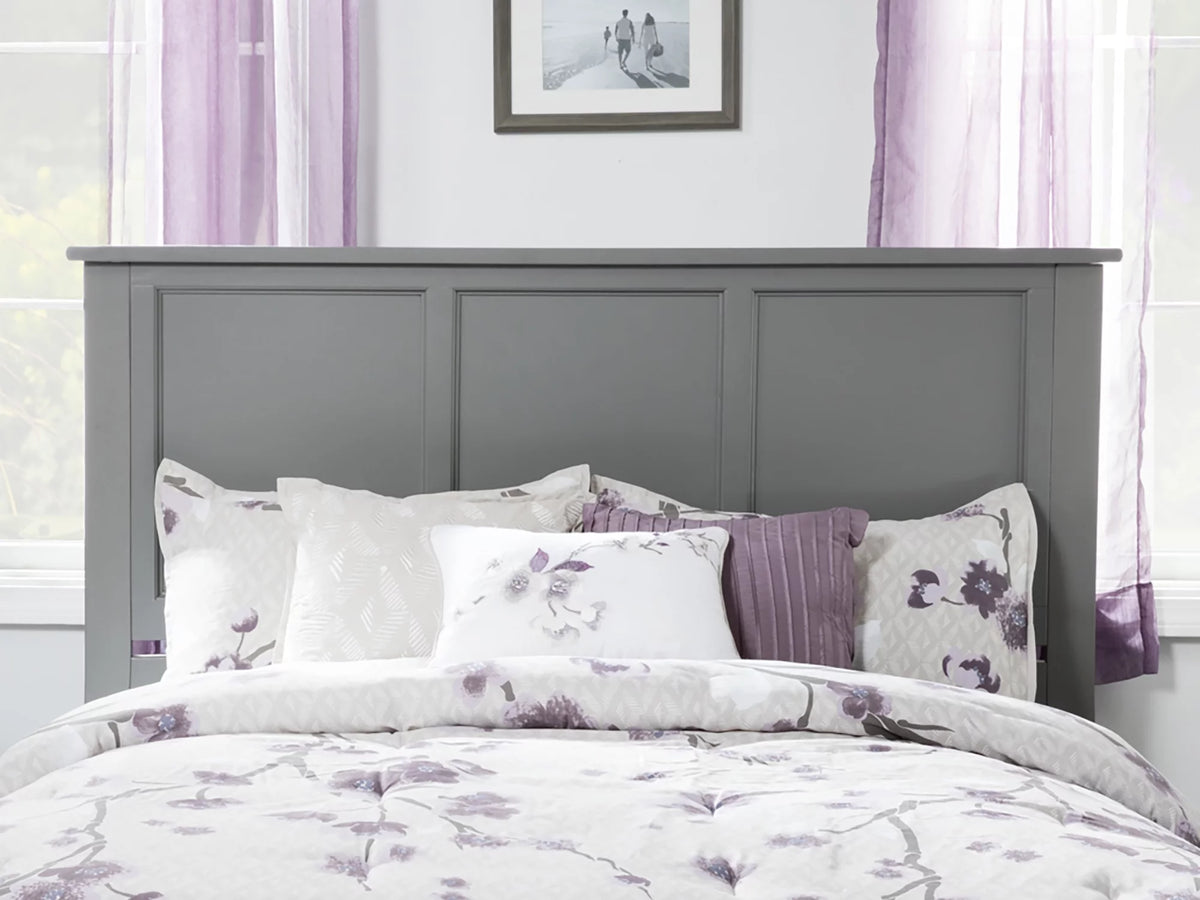 Queen Wood Platform Bed with Panel Headboard and Footboard E276