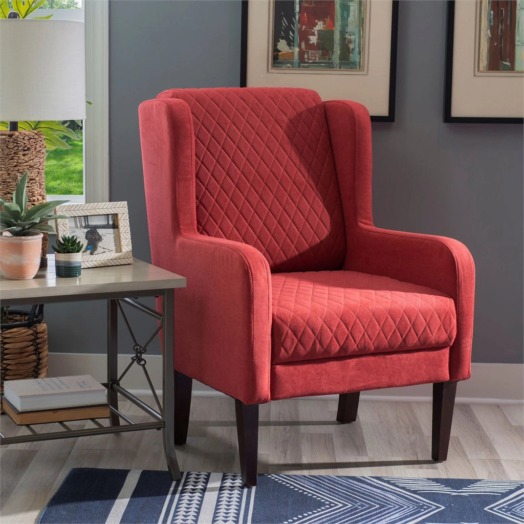Upholstered Wingback Accent Chair with Quilted Back & Seat R222087