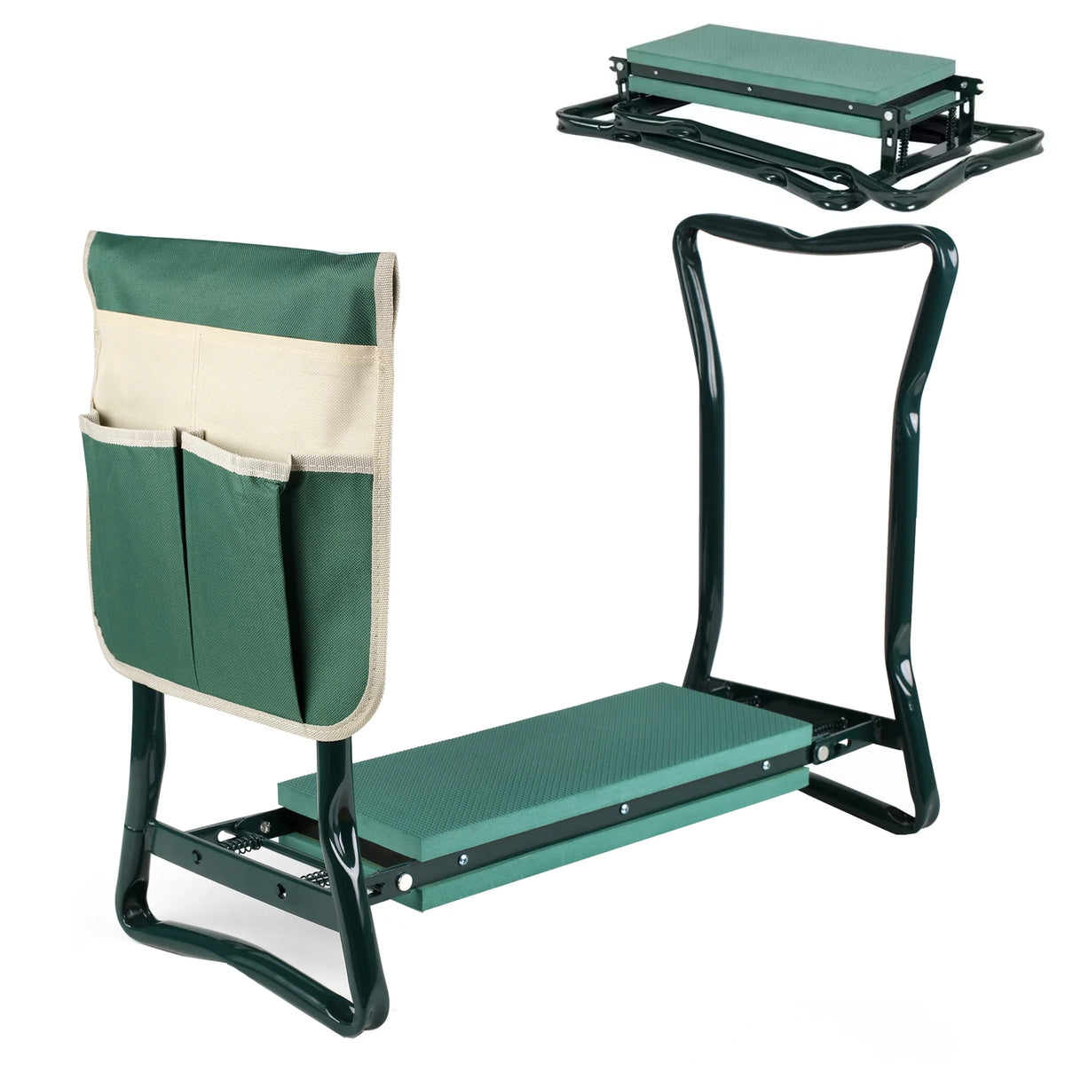 Folding Garden Kneeler Seat Bench with Stool Pouch I373797