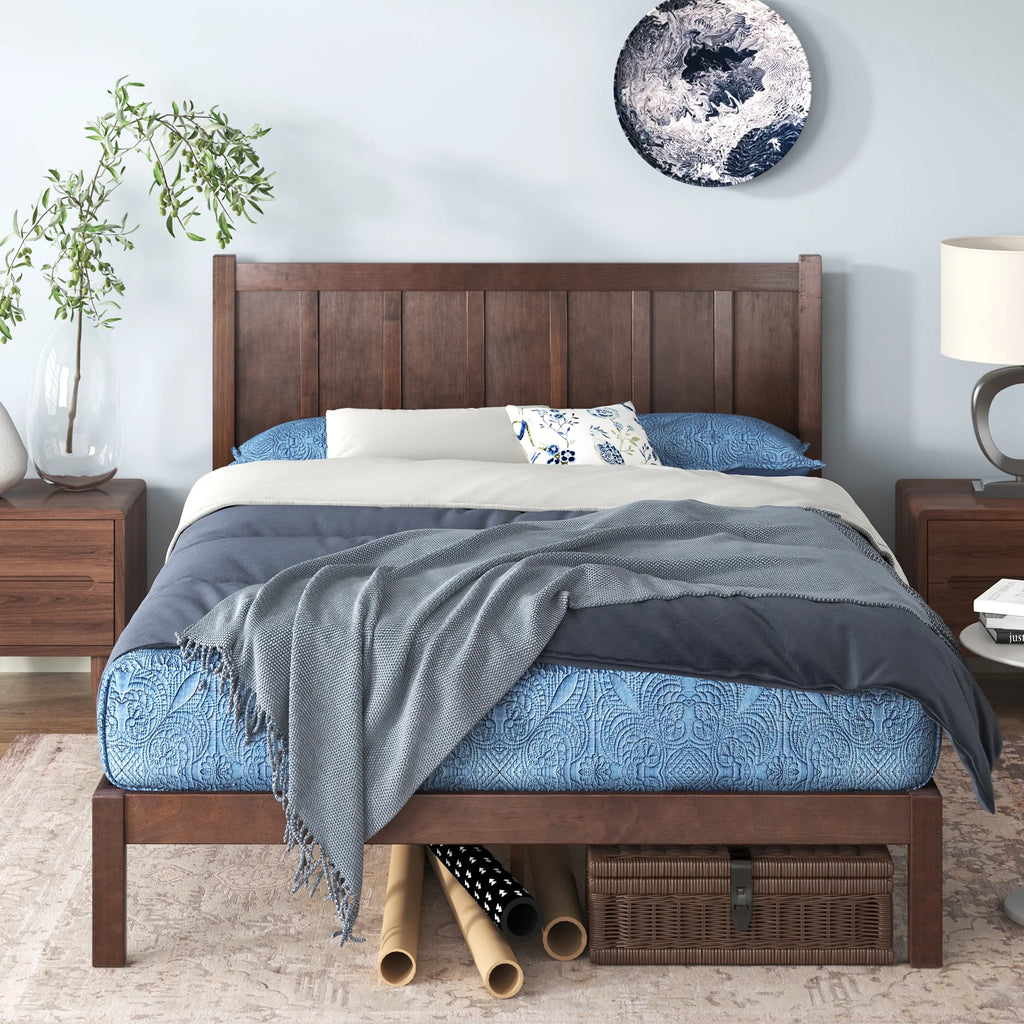 Full Acacia Wood Platform Bed Frame K830