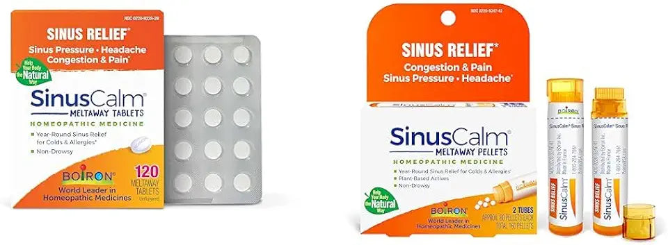 Sinus Relief Tablets 120 Count and Pellets 2 Count Y44951