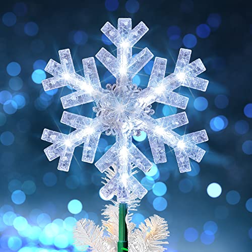 9 inch Lighted Christmas Tree Topper with 15 White LED Lights U11127