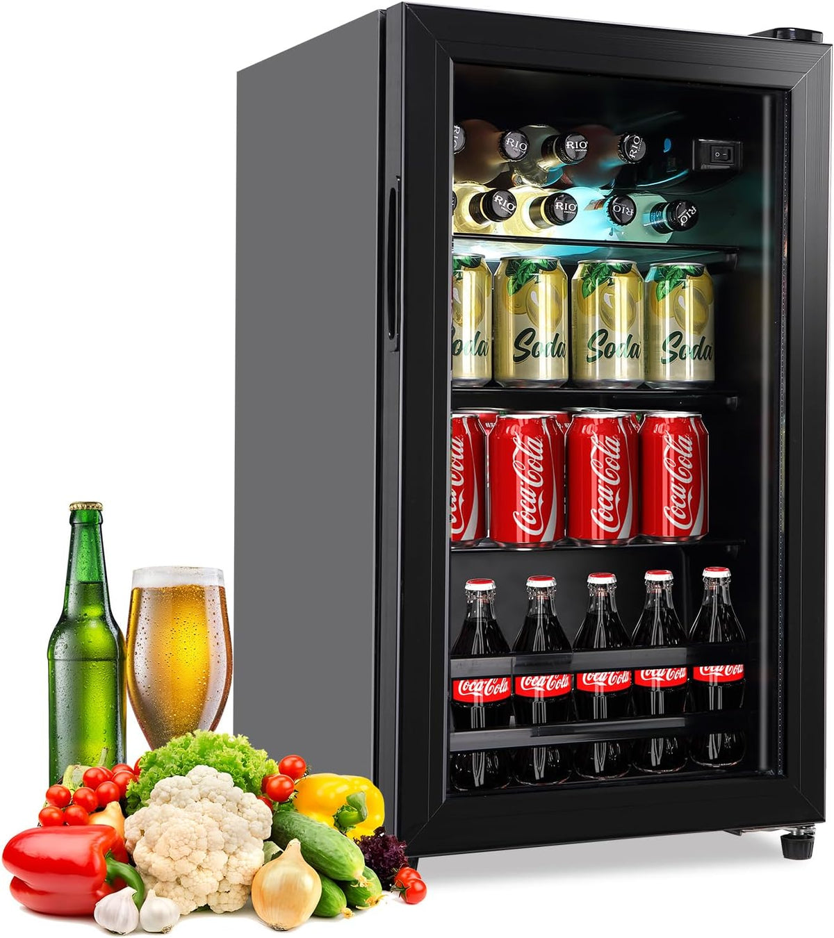 120 Can Freestanding Beverage Cooler with Glass Door G34841