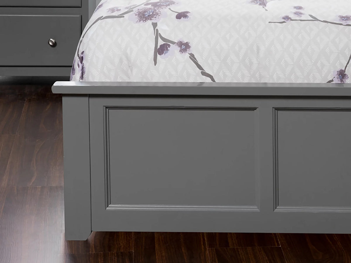 Queen Wood Platform Bed with Panel Headboard and Footboard E276