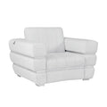 White Stripe Italian Leather Chair B964008
