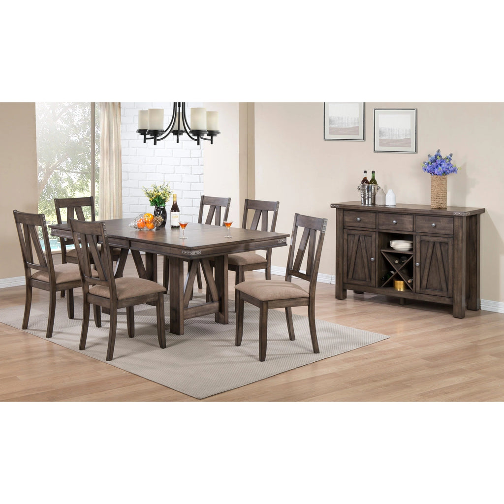 Brown Wood Dining Side Chairs Set of 2 N4468