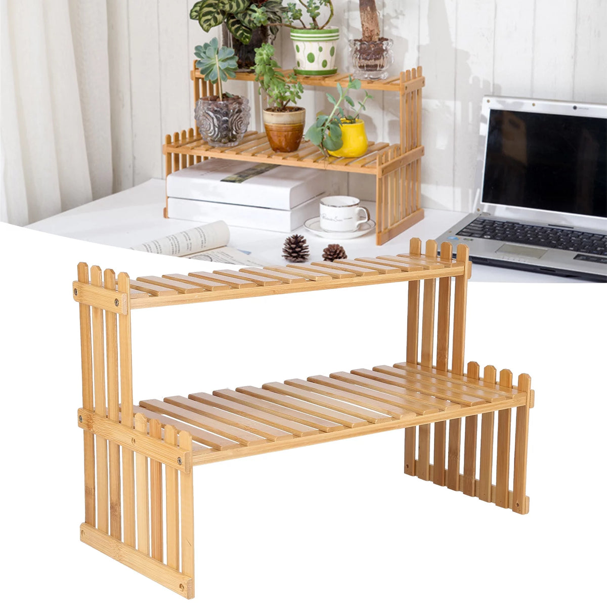 2-Tier Wooden Plant Stand G837