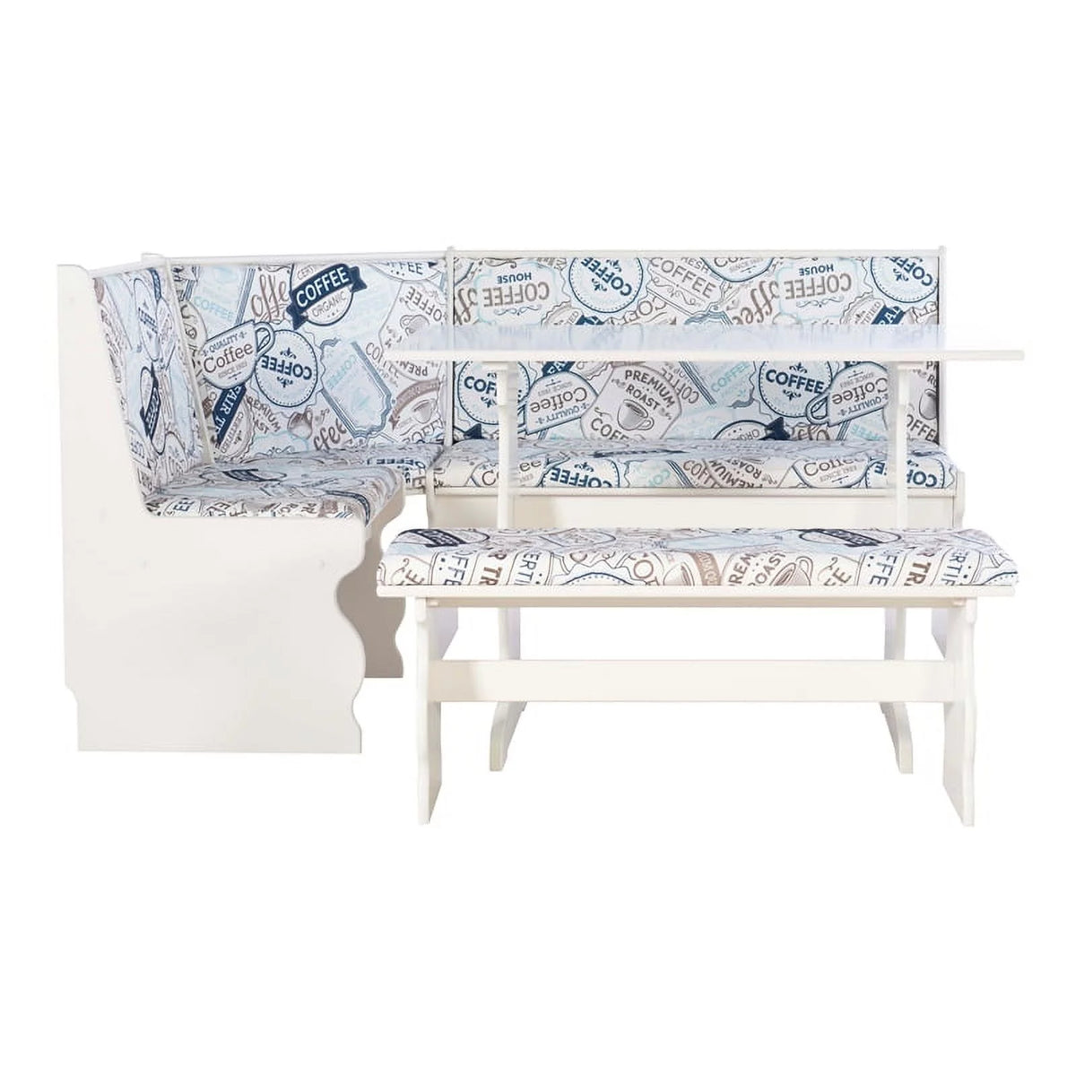 White Wood Corner Dining Set C1175