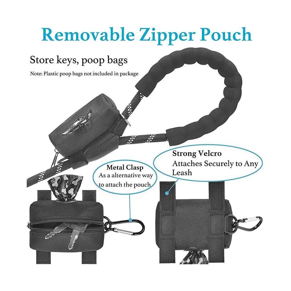 6 FT Durable Slip Lead Dog Leash with Zipper Pouch P608